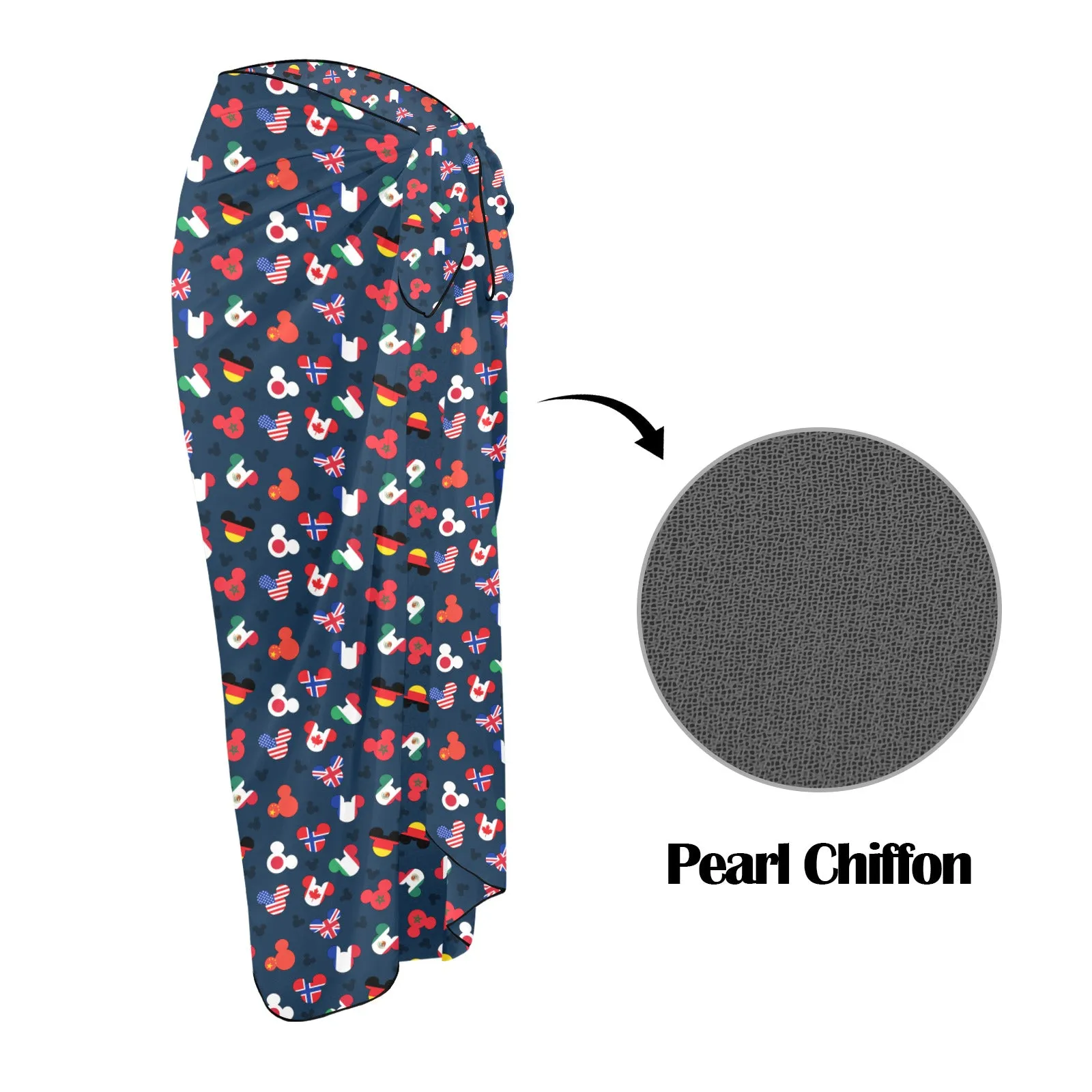Mickey Flags Long Beach Sarong Wrap