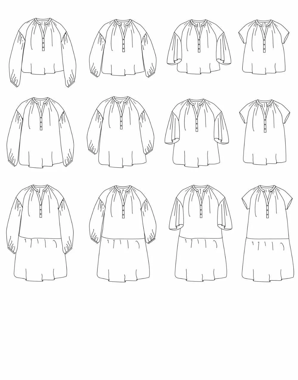 Okinawa Blouse & Dress Women's Sewing Pattern, Ikatee