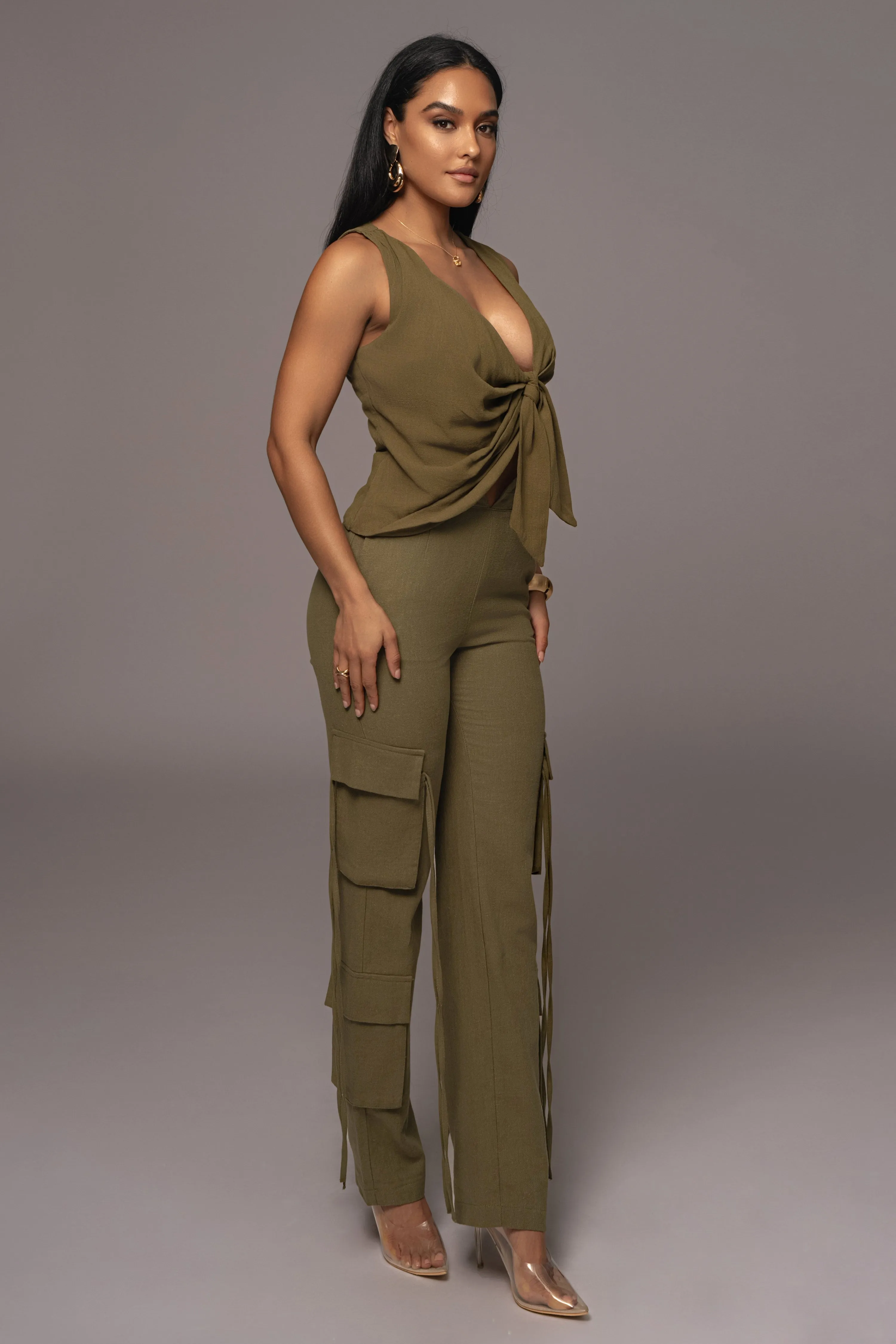 Olive Elicia Linen Top