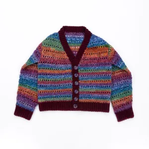 Red Heart Crochet Airy Stripes Cardigan