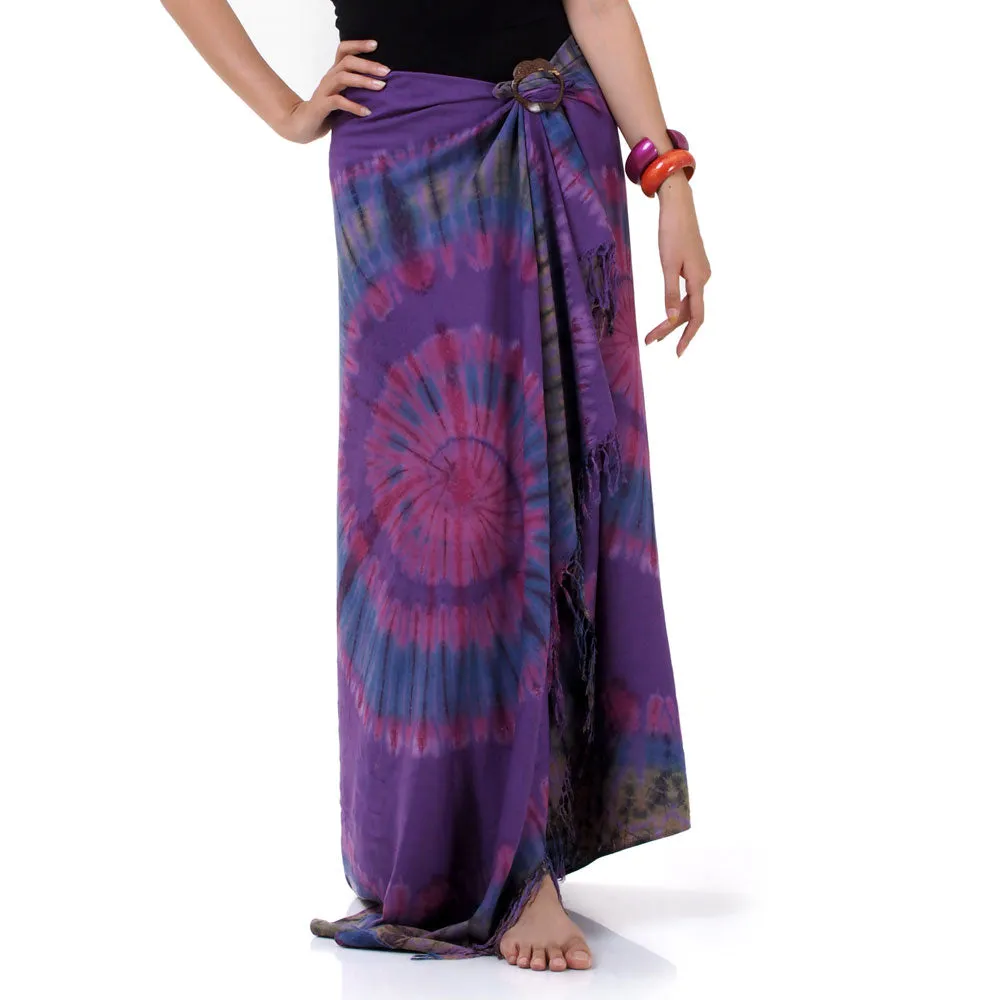 Rose Tie Dye Sarong Pareo Wrap Skirt Phangan