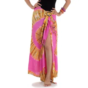 Rose Tie Dye Sarong Pareo Wrap Skirt Phangan