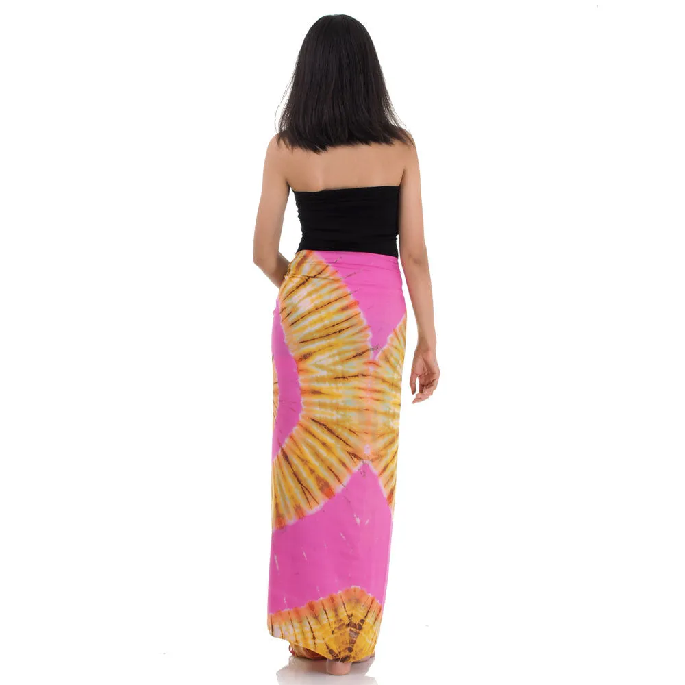 Rose Tie Dye Sarong Pareo Wrap Skirt Phangan