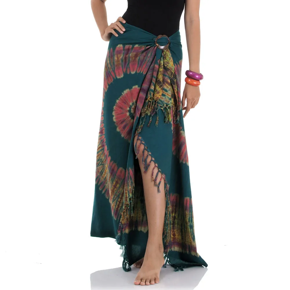 Rose Tie Dye Sarong Pareo Wrap Skirt Phangan