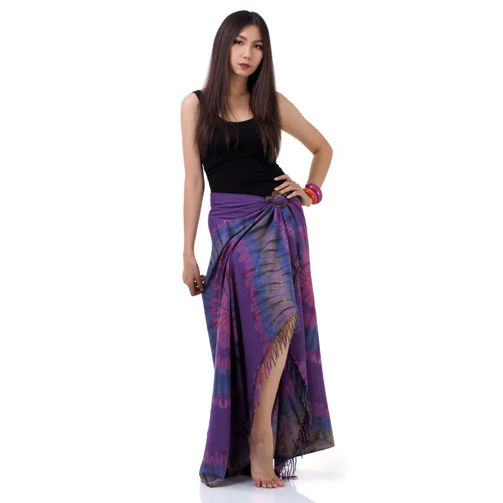 Rose Tie Dye Sarong Pareo Wrap Skirt Phangan