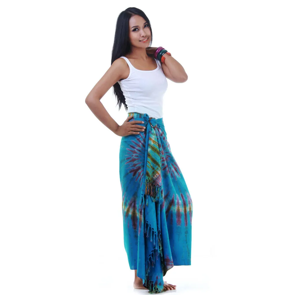 Rose Tie Dye Sarong Pareo Wrap Skirt Phangan