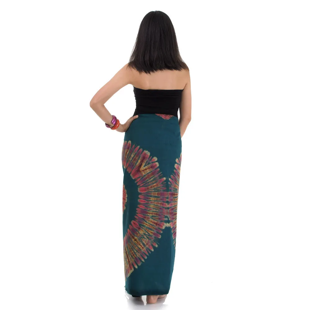 Rose Tie Dye Sarong Pareo Wrap Skirt Phangan