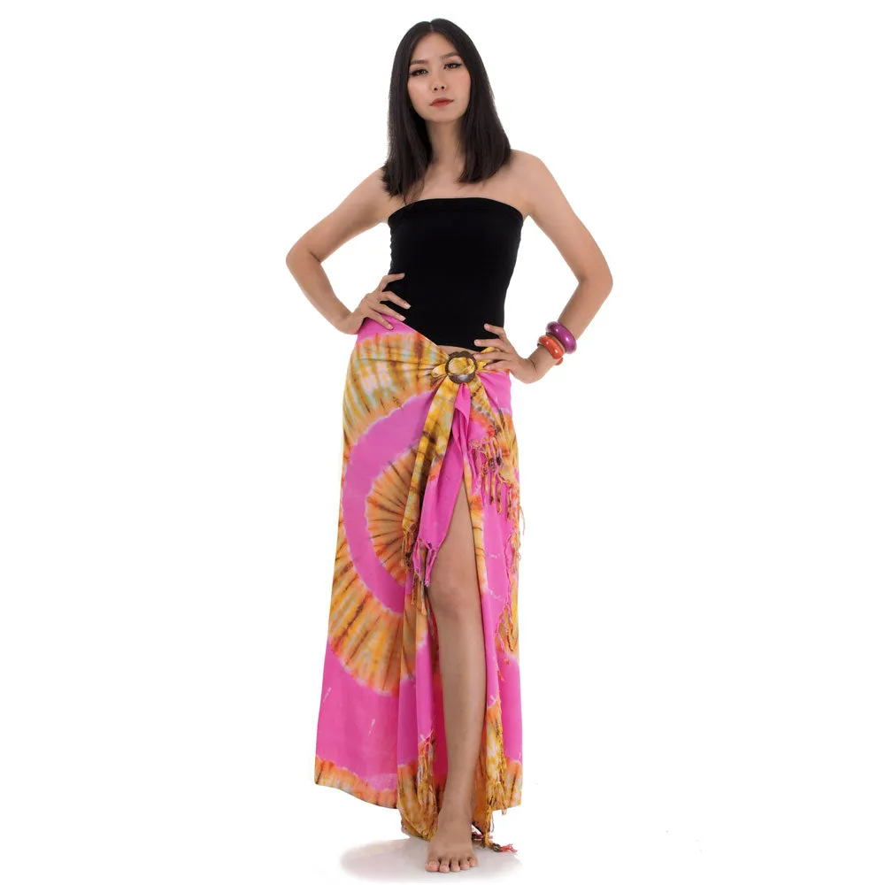 Rose Tie Dye Sarong Pareo Wrap Skirt Phangan