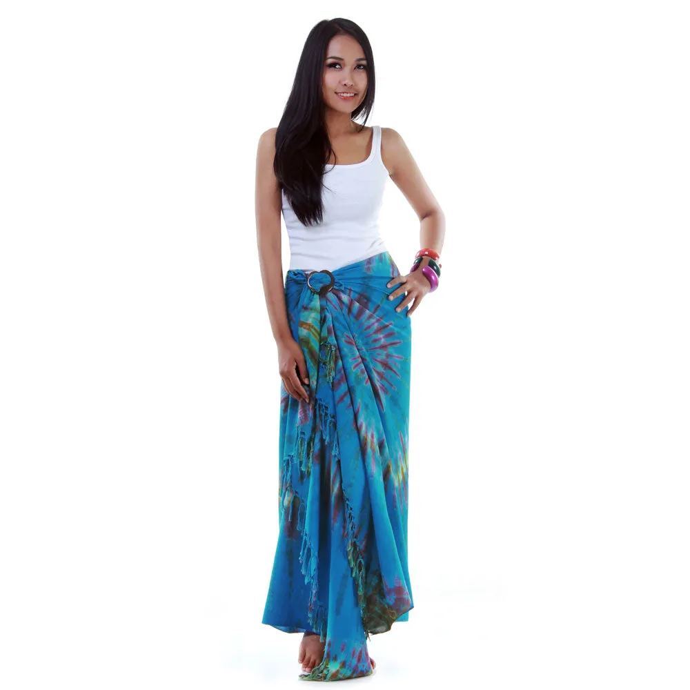 Rose Tie Dye Sarong Pareo Wrap Skirt Phangan