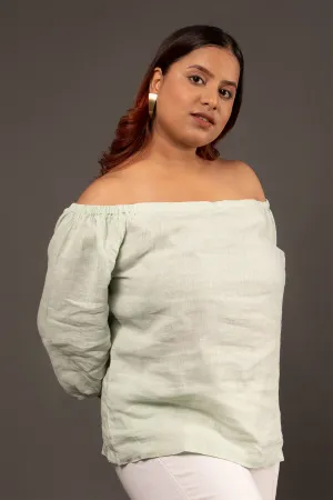 Sage Green Bardot Top