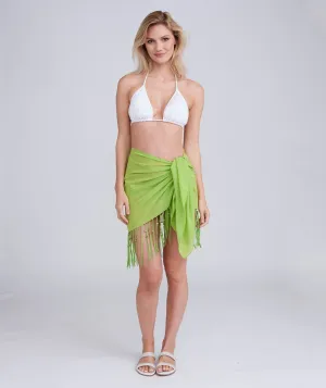 San Remo Beaded Sarong - Lime