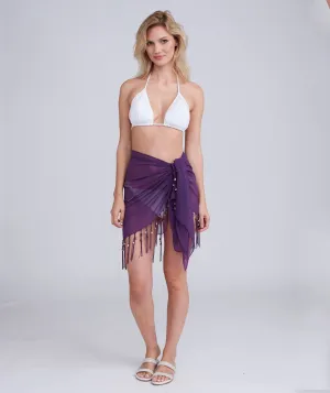San Remo Beaded Sarong - Violet