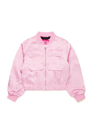 Satin bomber jacket with utility pockets