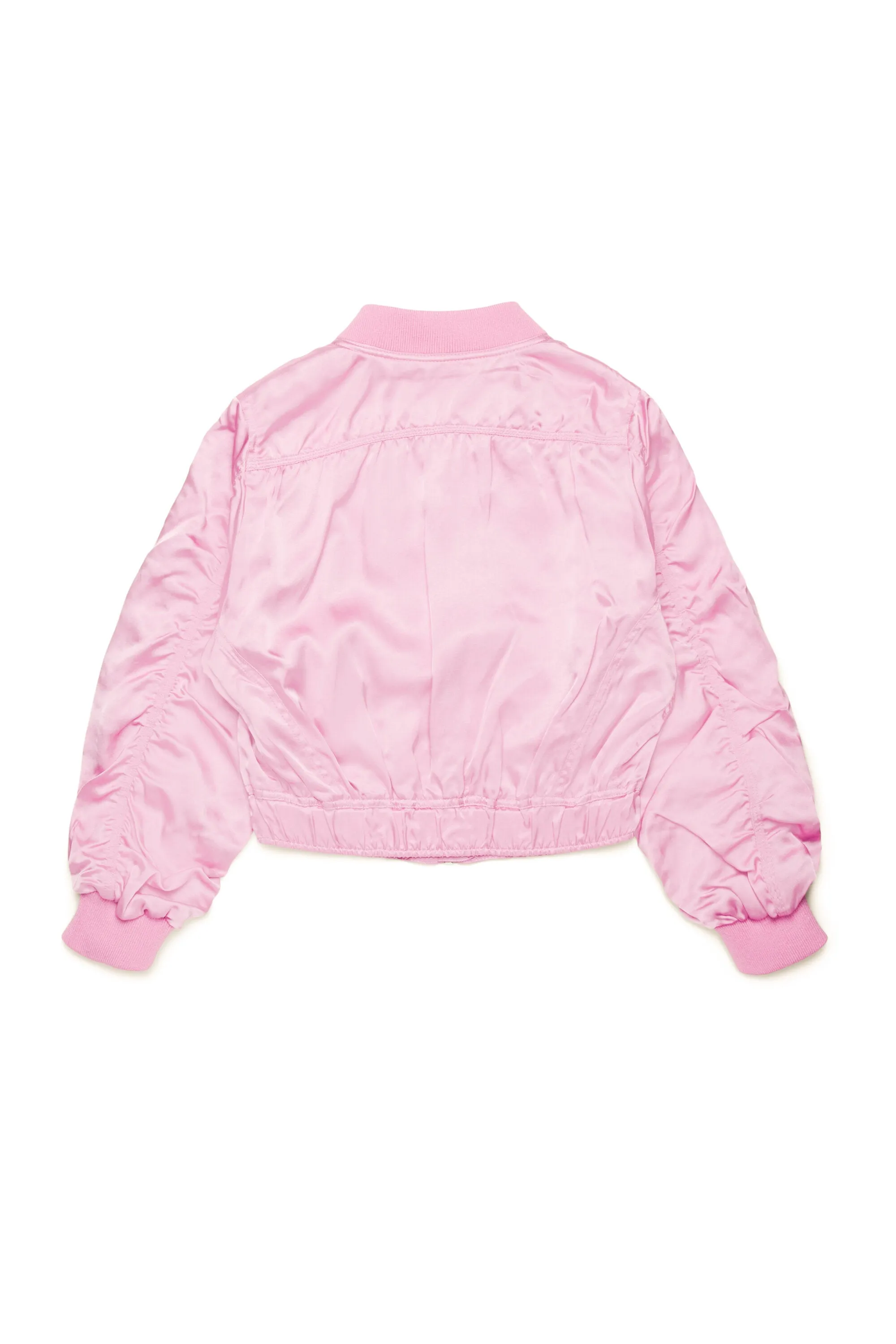 Satin bomber jacket with utility pockets