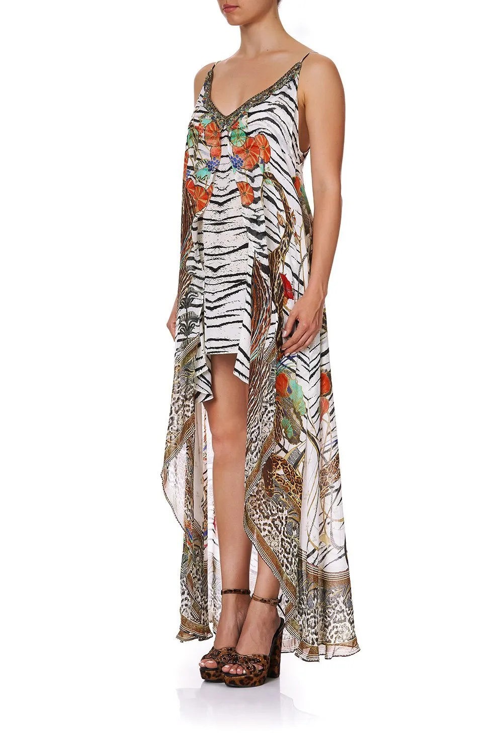 Sheer Overlay Flared Mini Dress - Cosmic Conflict