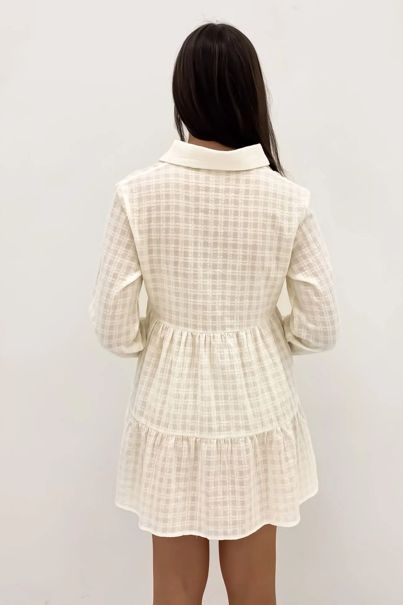 Sonya Tiered Mini Dress White