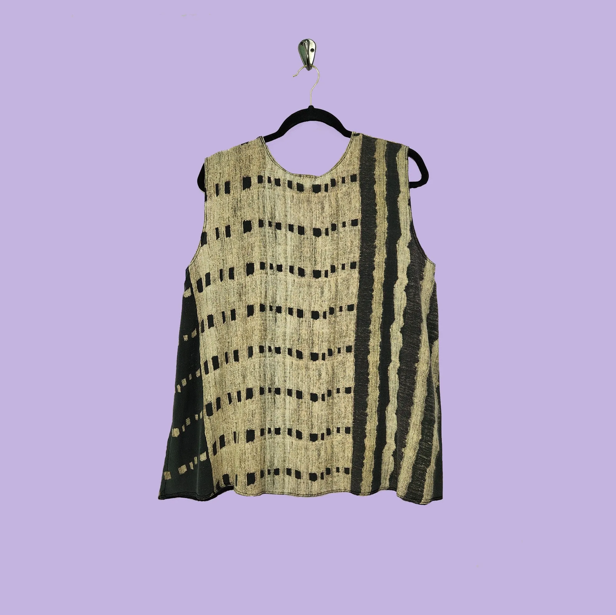 Tank in Basketweave Printed Silk