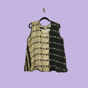 Tank in Basketweave Printed Silk