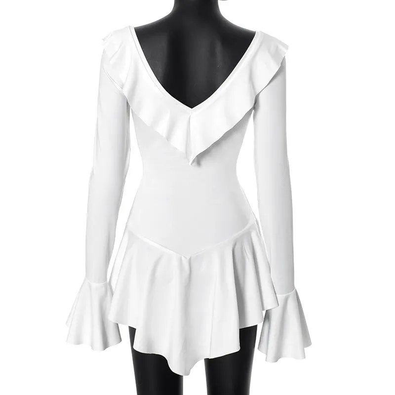 Vvsha Layna Long Sleeve Ruffle Dress