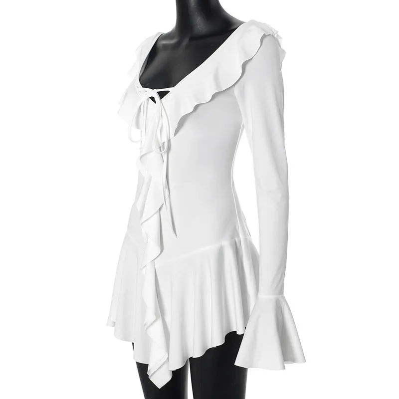 Vvsha Layna Long Sleeve Ruffle Dress