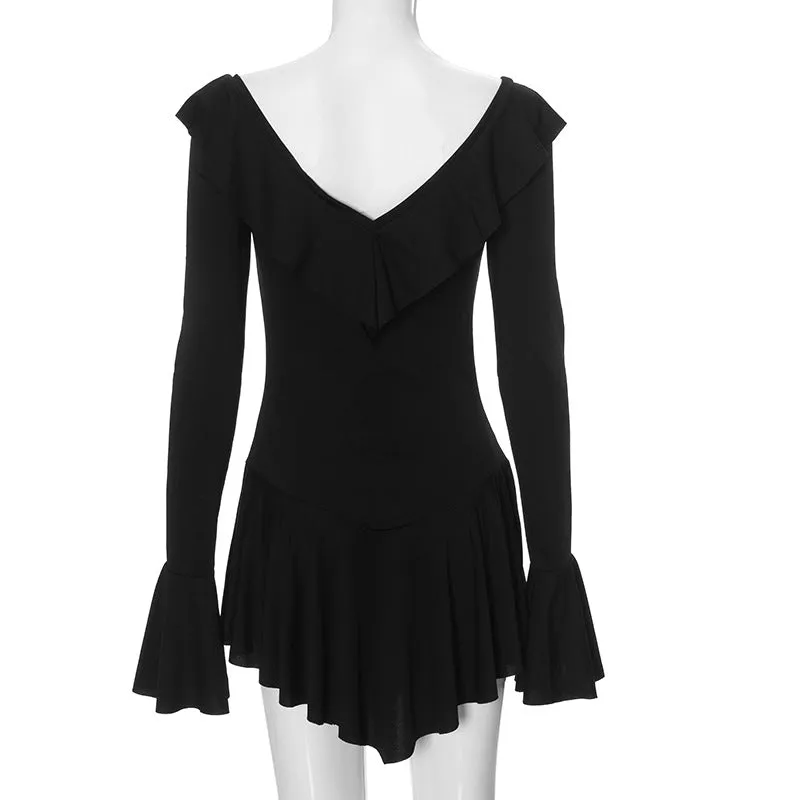 Vvsha Layna Long Sleeve Ruffle Dress