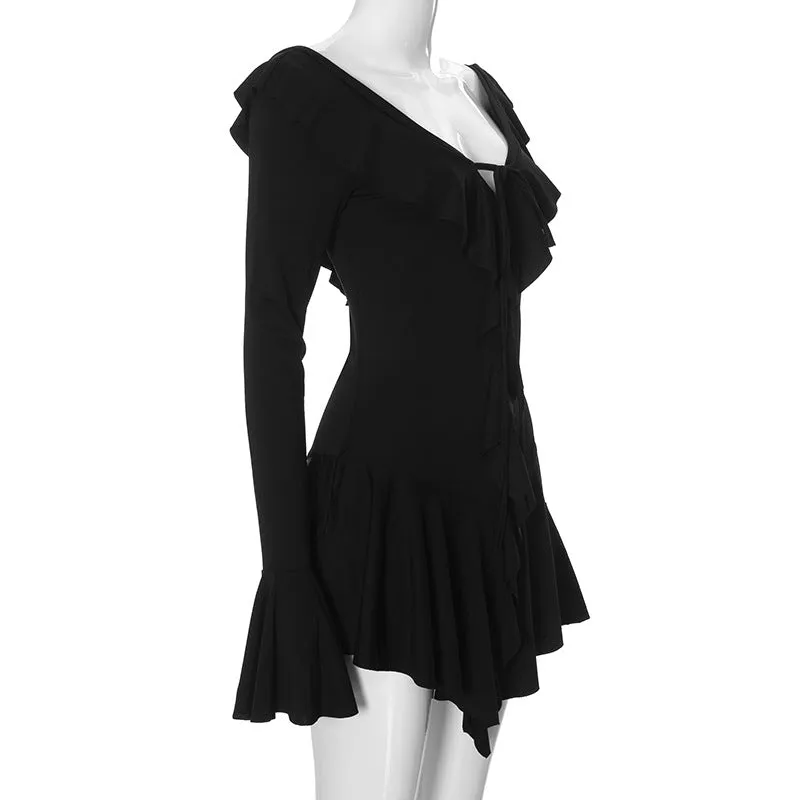 Vvsha Layna Long Sleeve Ruffle Dress