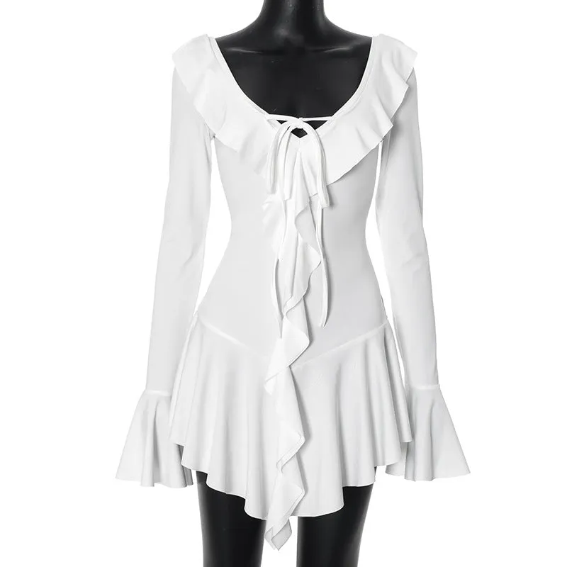 Vvsha Layna Long Sleeve Ruffle Dress