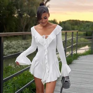 Vvsha Layna Long Sleeve Ruffle Dress