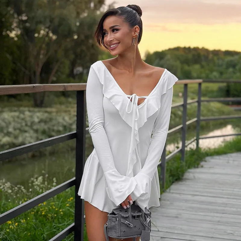 Vvsha Layna Long Sleeve Ruffle Dress